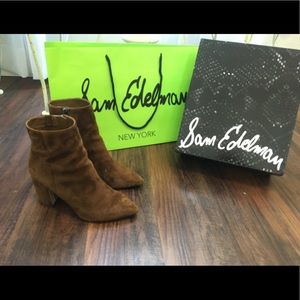 Sam Edelman Hilty Hazelnut Suede Booties W/ Box